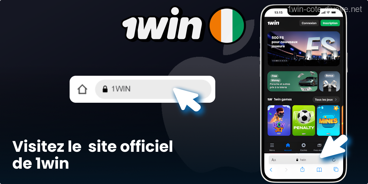 Allez sur la page principale 1Win via iOS