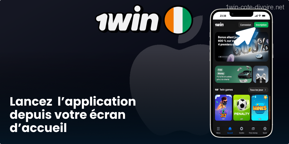 Ouvrez l’app 1Win depuis l’icône installée